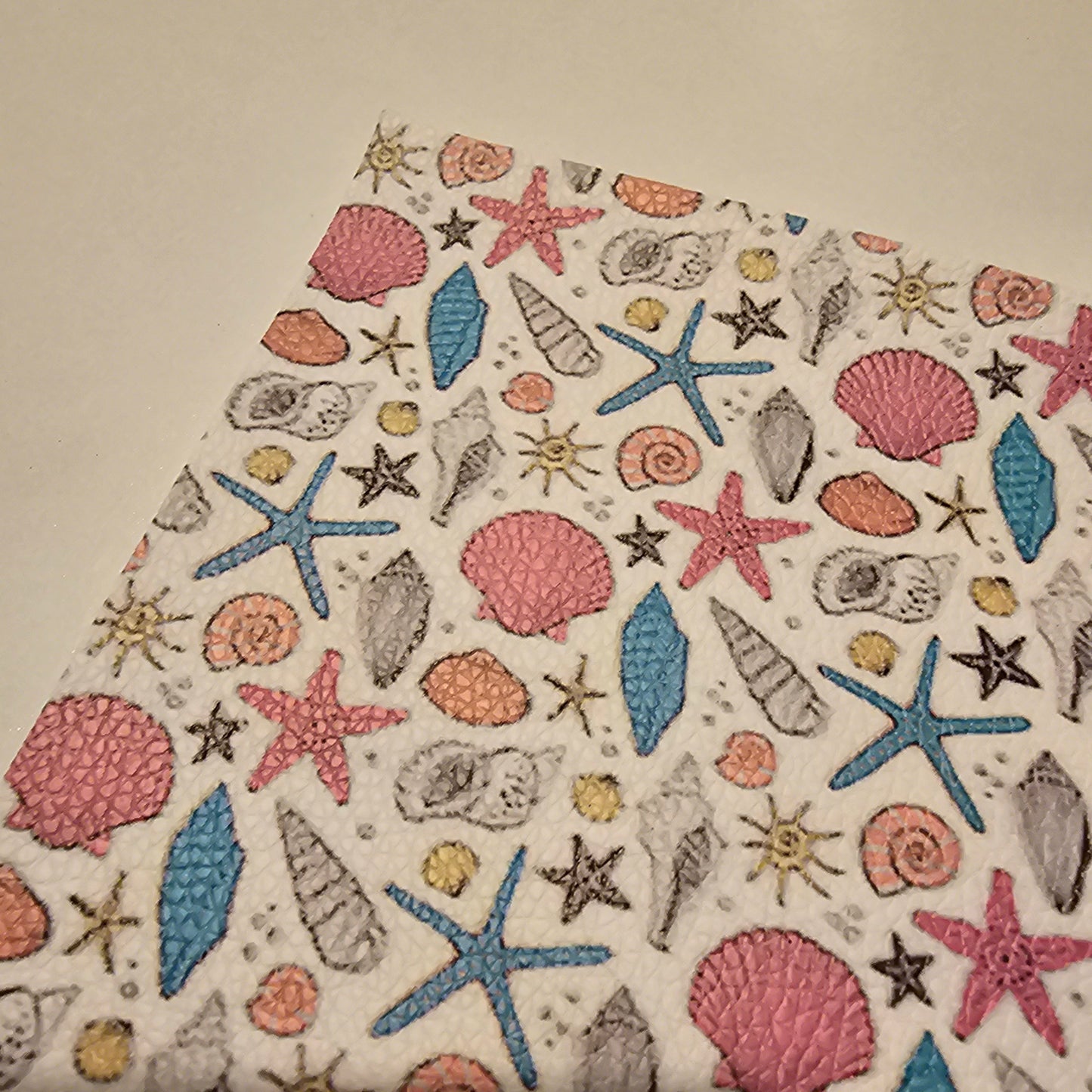 Printed Leatherette - Seashells