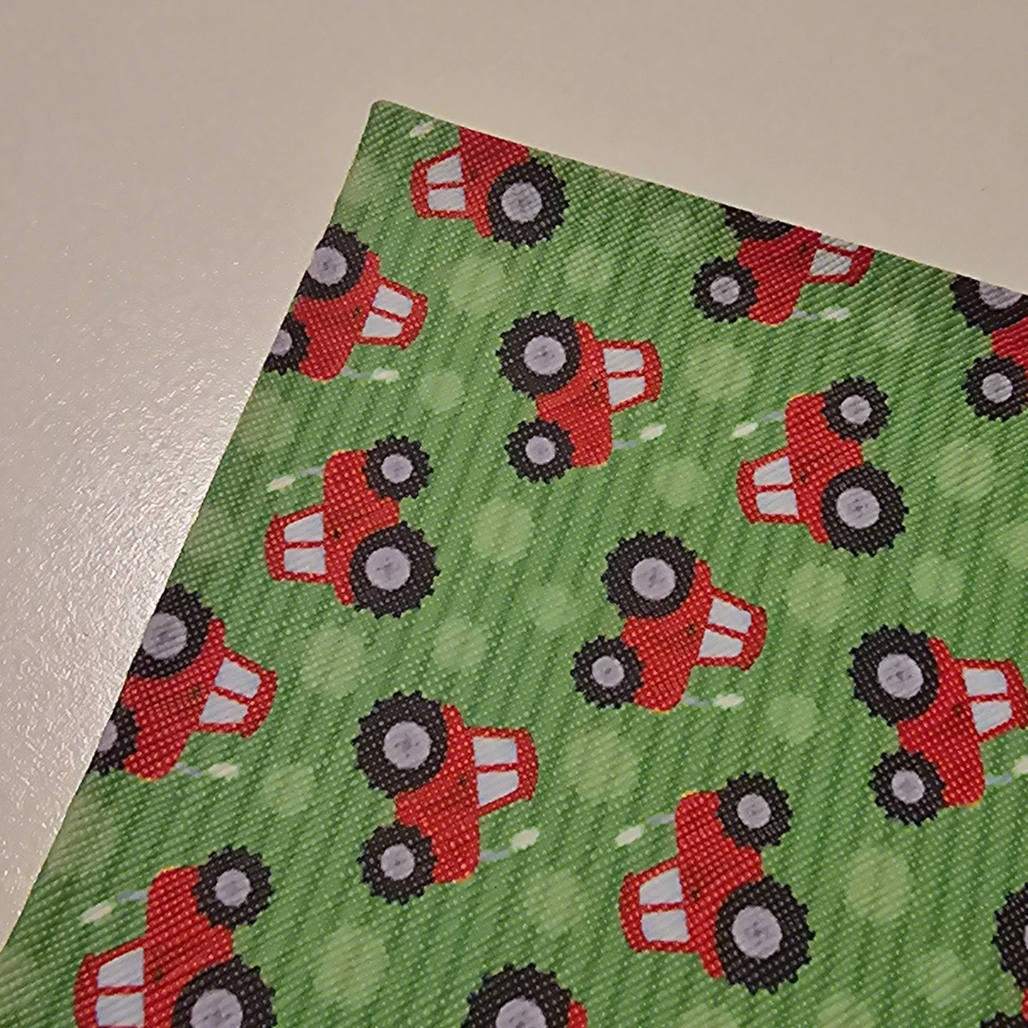 Printed Leatherette - Little Red Tractor