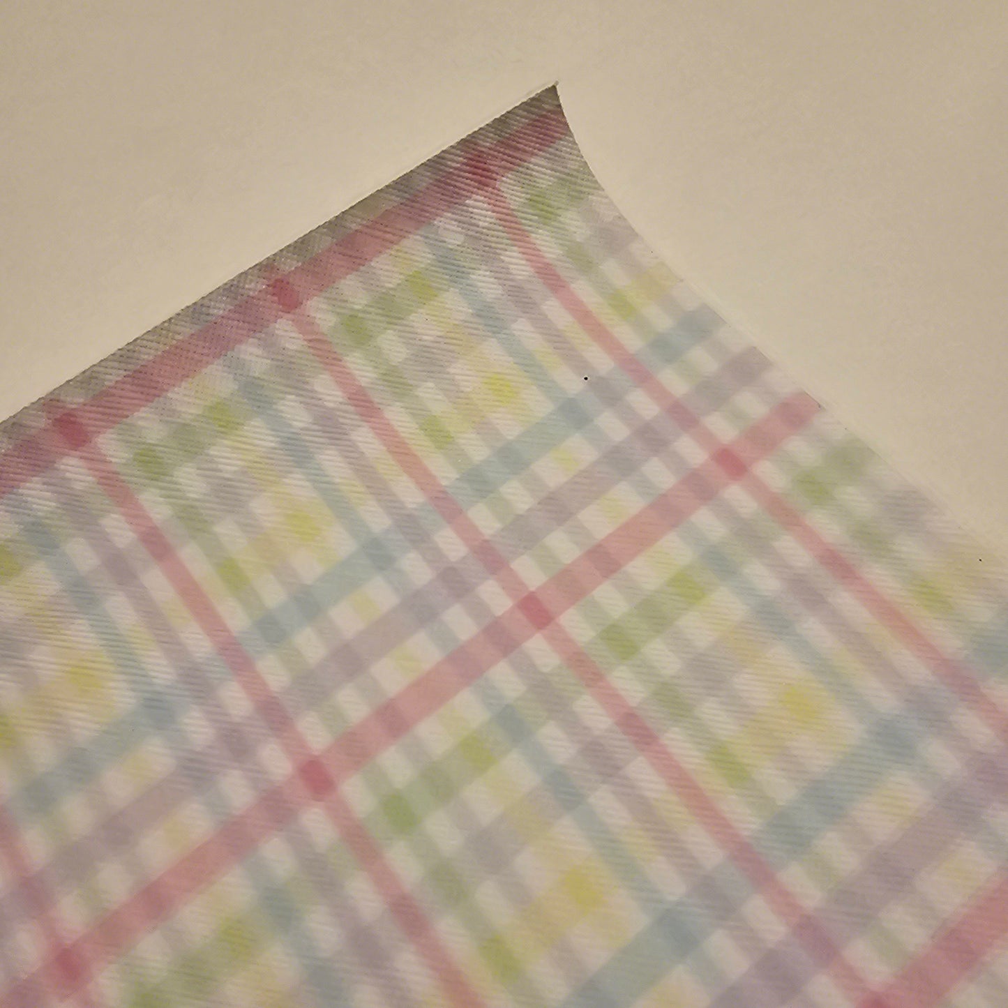 Printed Leatherette - Pastel Tartan