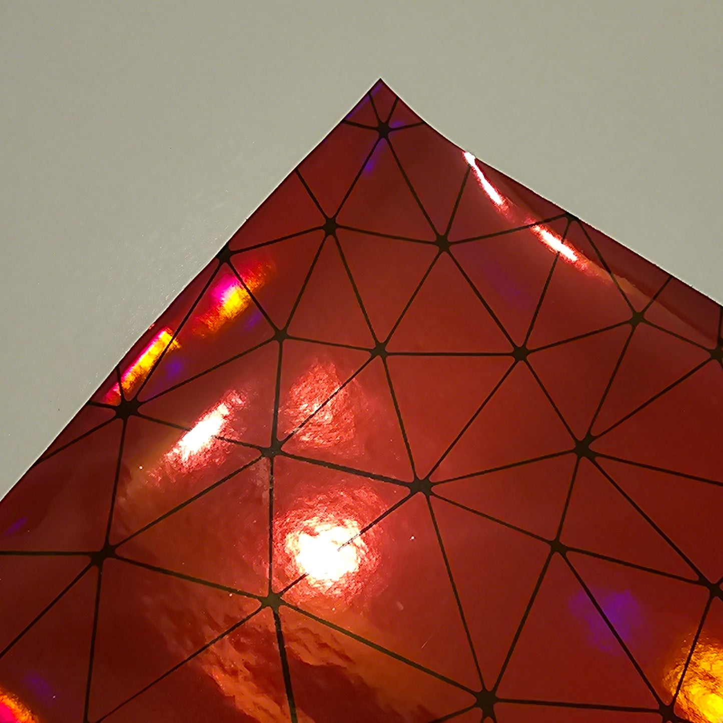 Faux Leather - Fractured Metallic Red