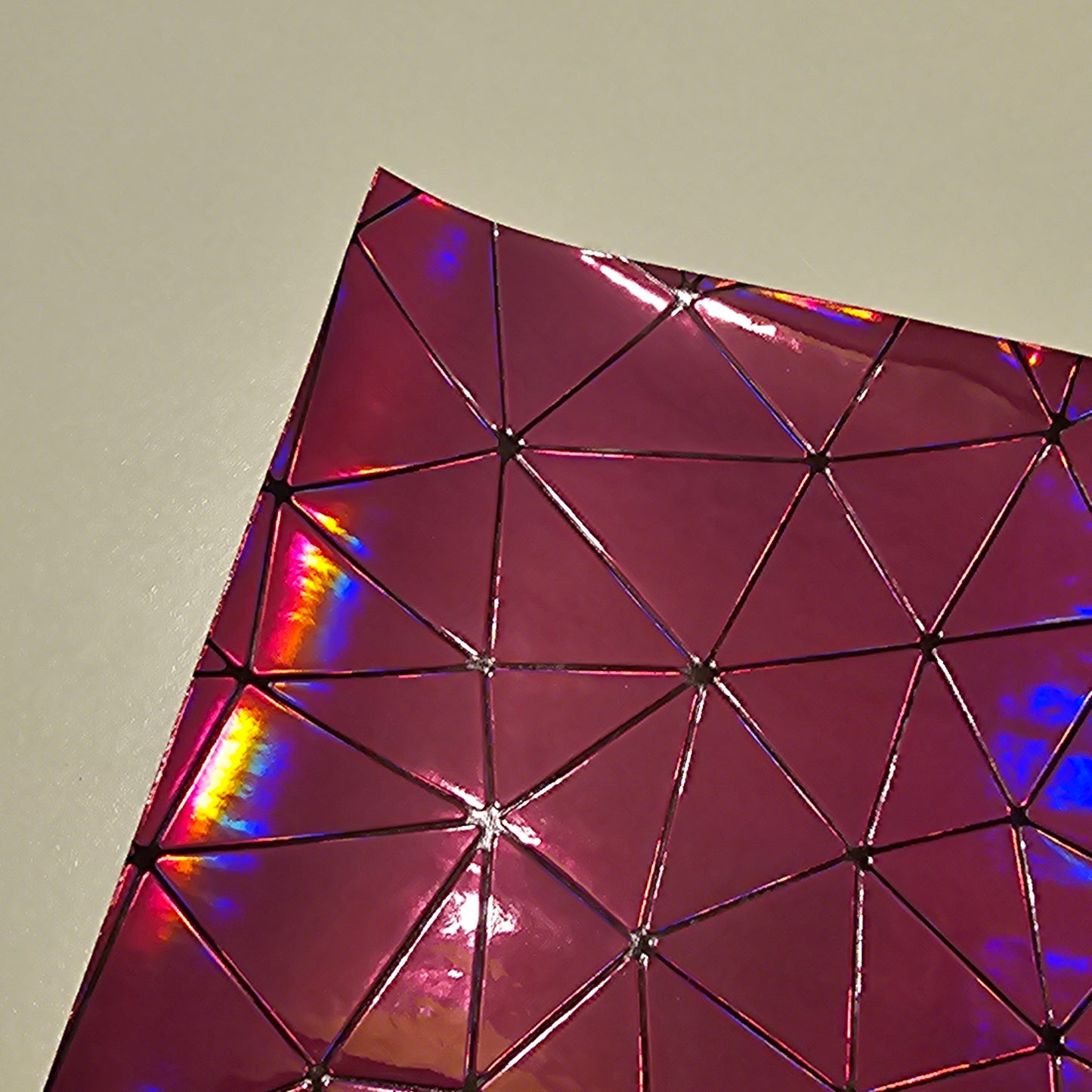 Faux Leather - Fractured Metallic Pink