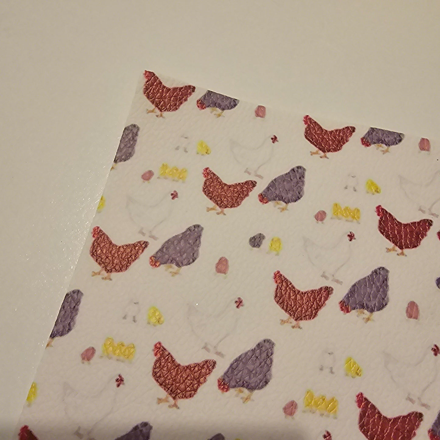 Printed Leatherette - Chickens