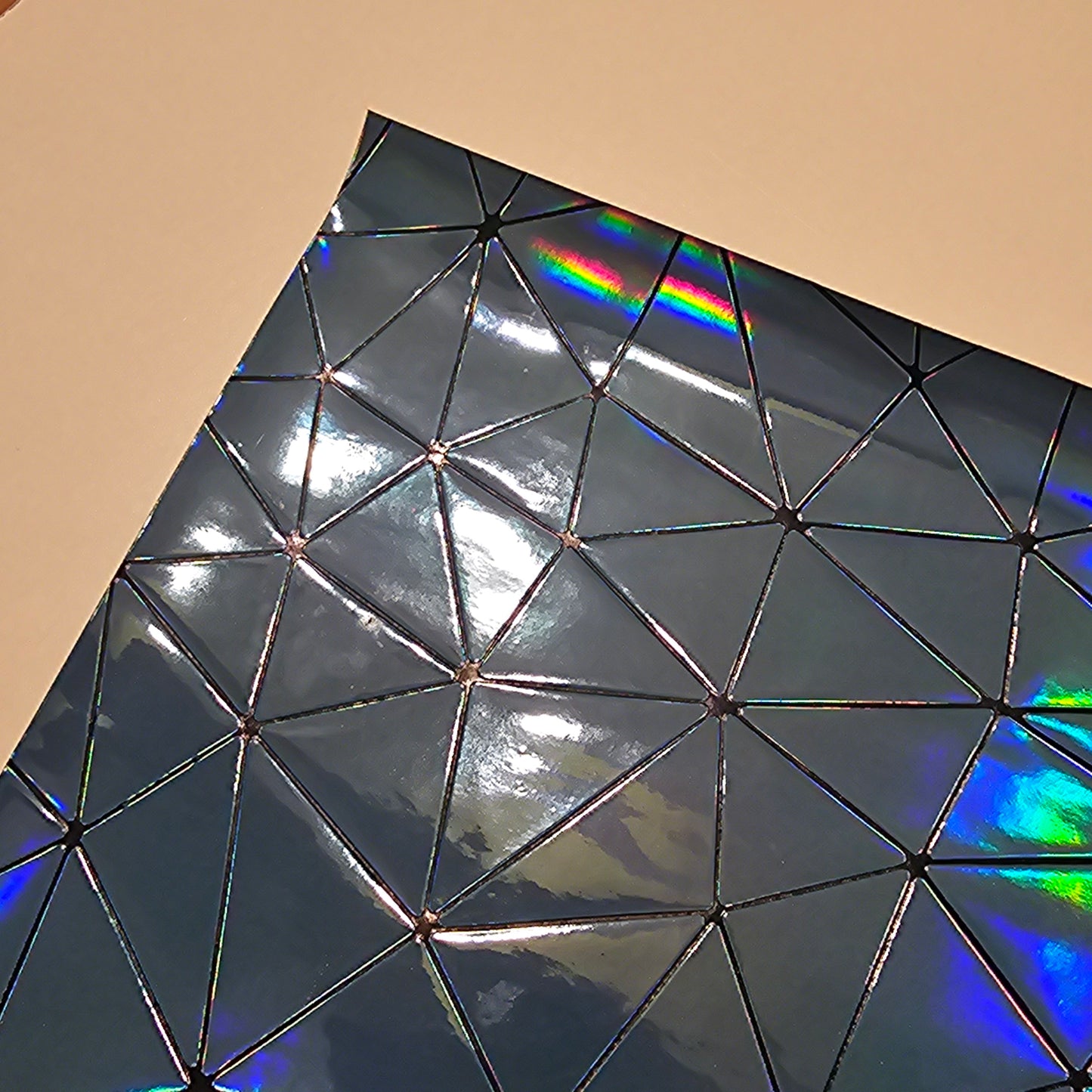 Faux Leather - Fractured Metallic Blue