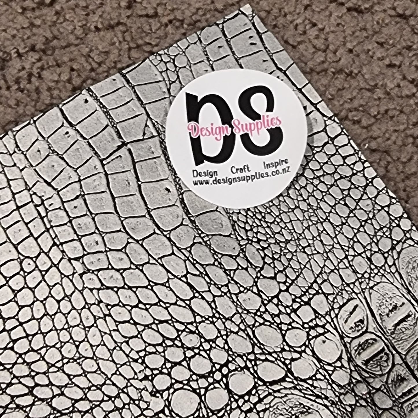 Faux Leather - Snake Skin - Silver