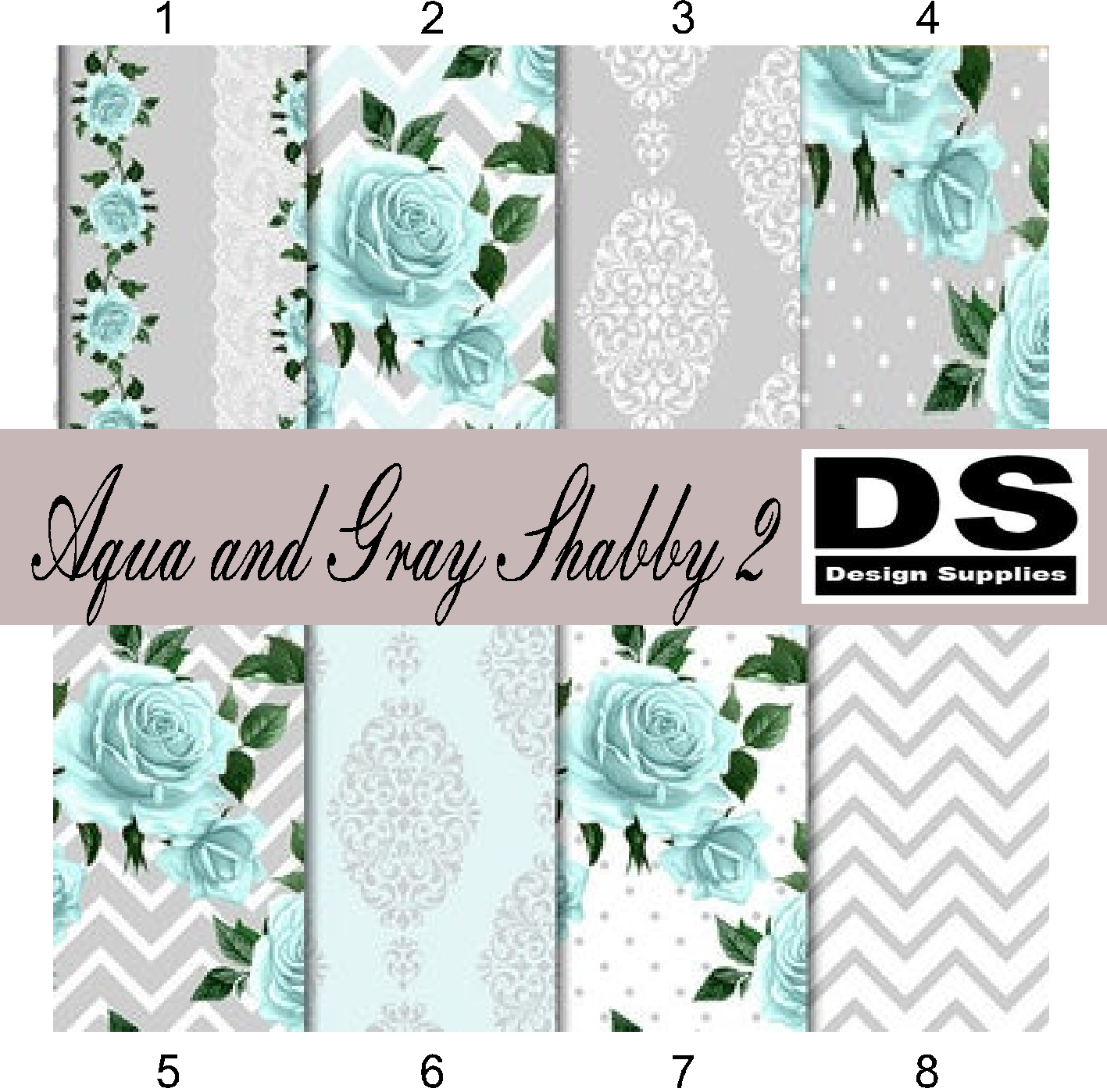 Aqua and Gray Shabby 2