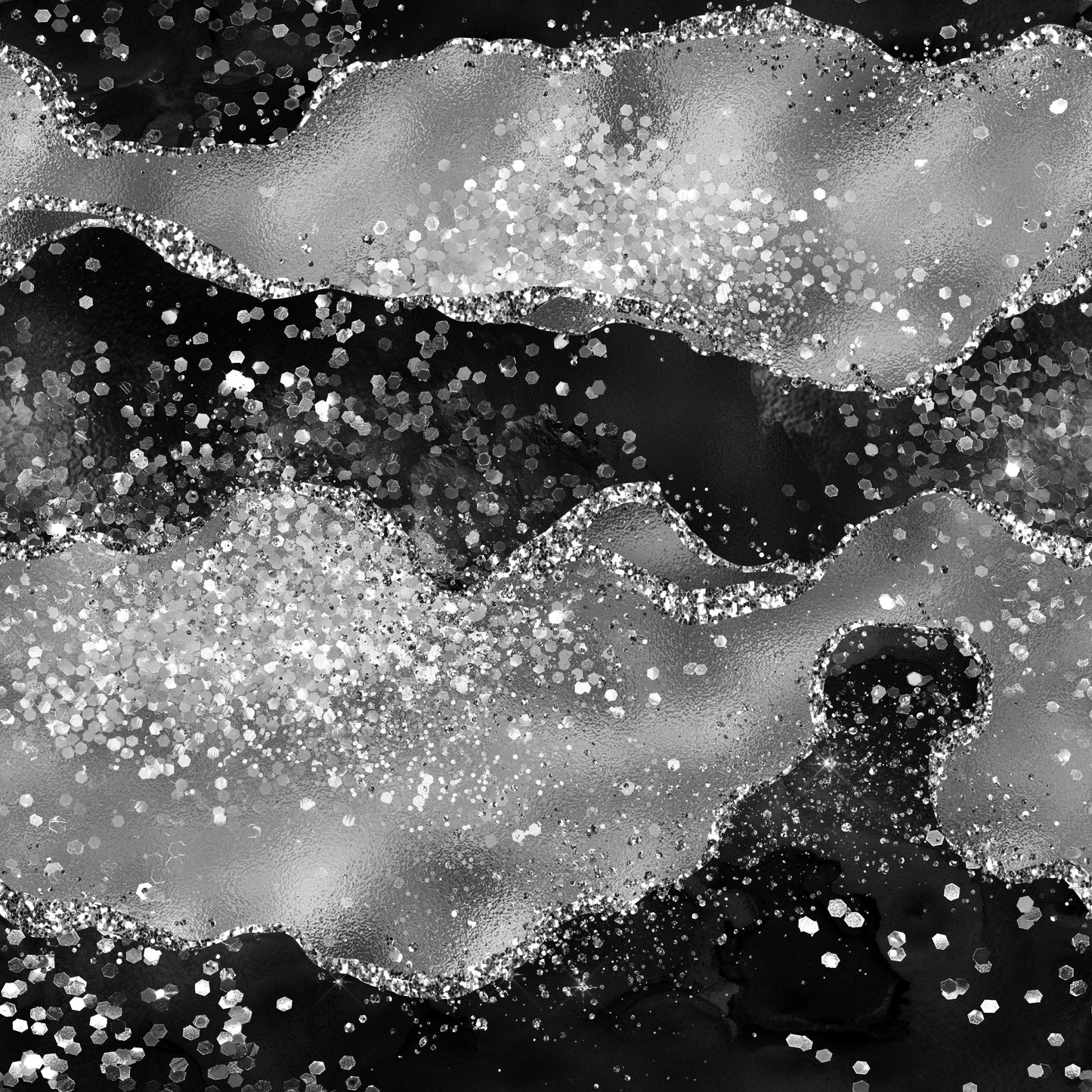 Patterned Vinyl - Black Glitter Agate - 2