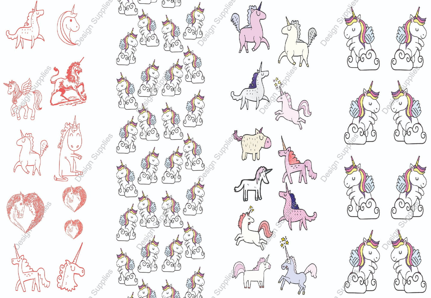 Cartoon Unicorn - White - Pen Wraps