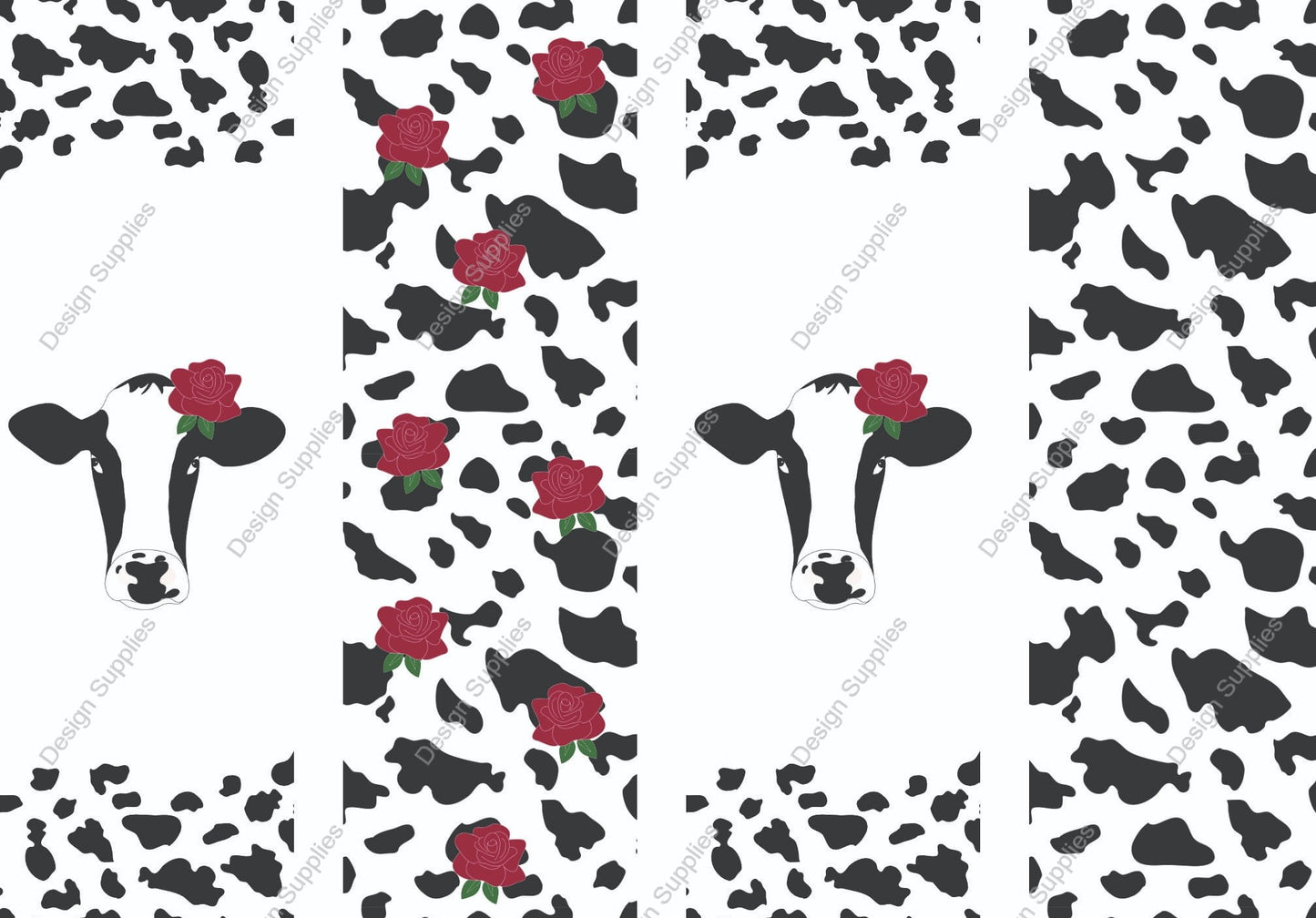 Cow - Red Rose- Pen Wraps