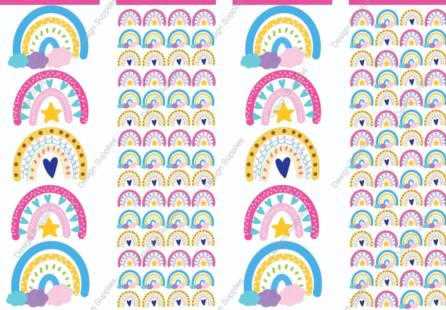 Heart and Stars Rainbow - Pen Wraps