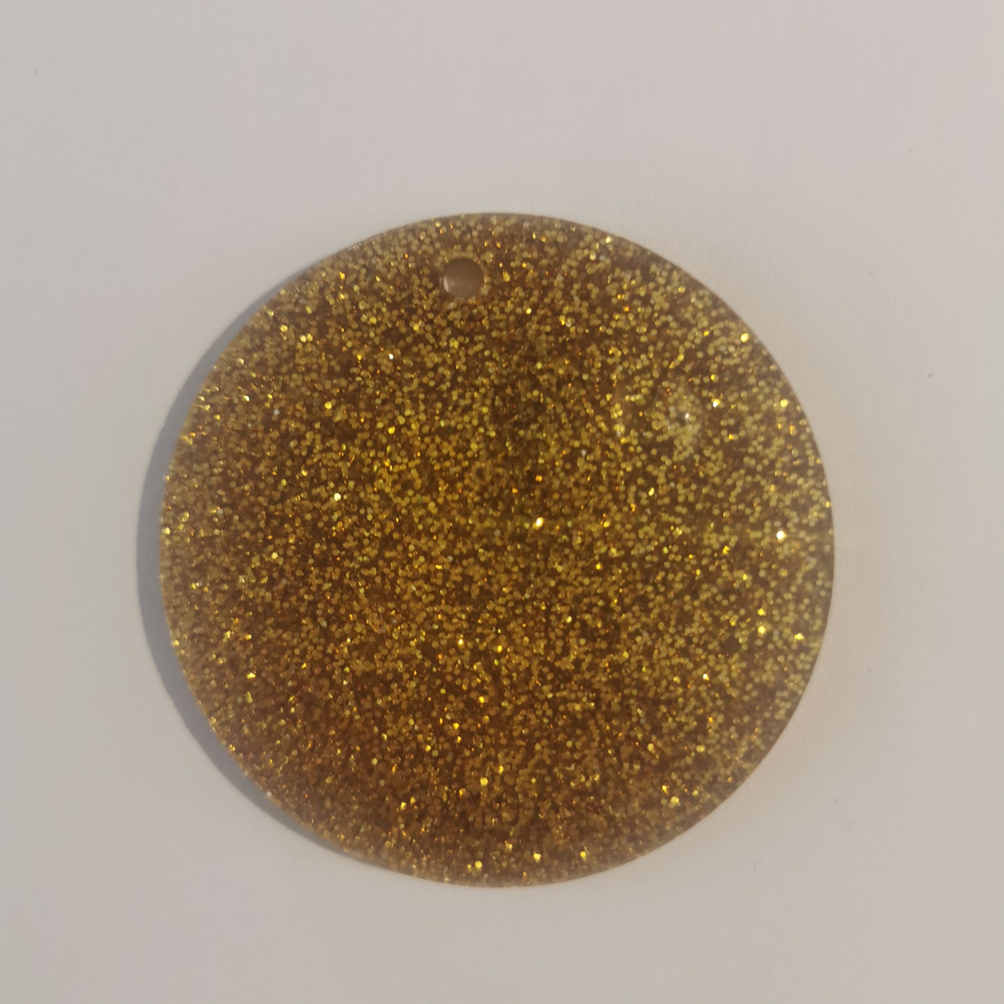 Acrylic - 2.5 inch Circle Gold Glitter