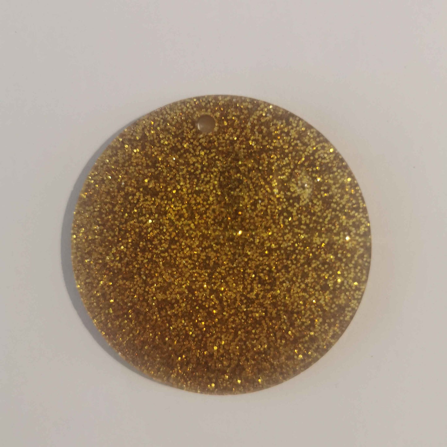 Acrylic - 2.5 inch Circle Gold Glitter