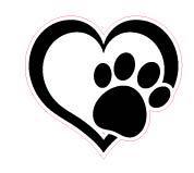 2.5 Inch Paw Love
