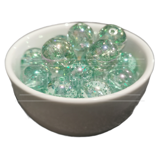 20mm Glitter Infused - Green
