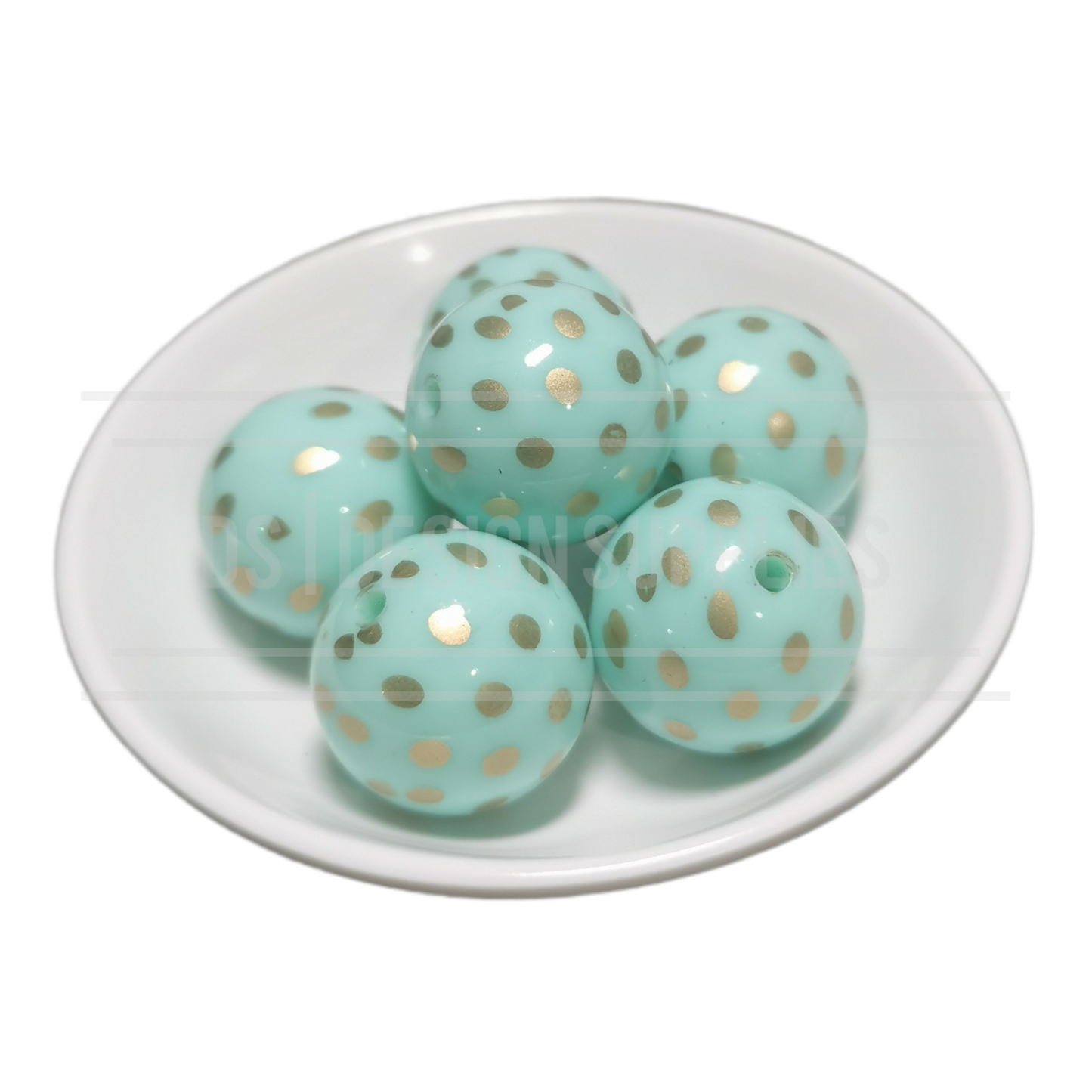 20mm Patterned - Gold Spot - Mint