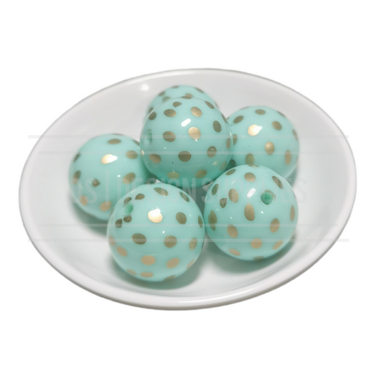 20mm Patterned - Gold Spot - Mint