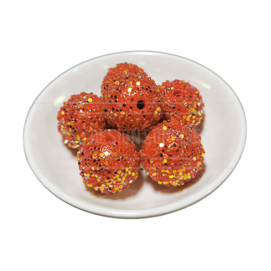 20mm Glitter Ball - Deep Red
