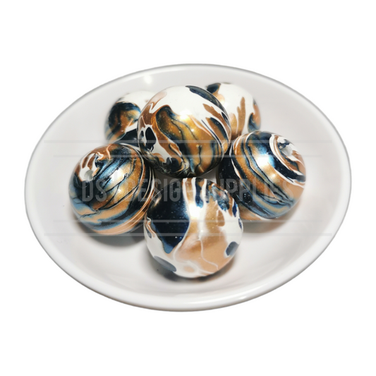20mm Patterned - Teal Bronze Brush