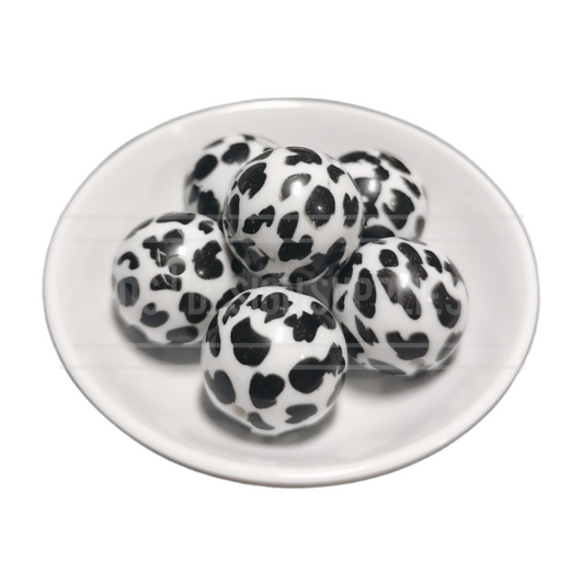 20mm Animal Print - Cow Print - White
