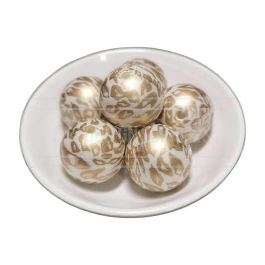 20mm Animal Print - Leopard Print - Gold