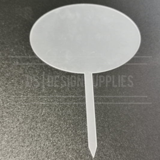 Acrylic - 4 Inch Oval Cake Topper - 7 Colours