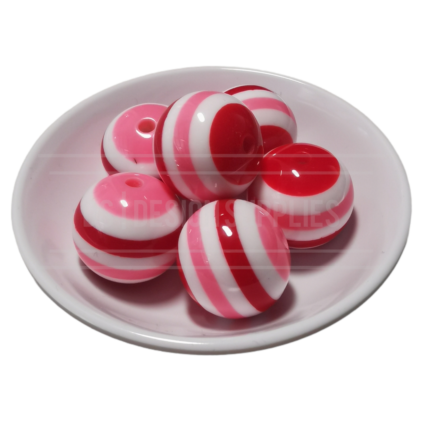 20mm Candy Stripe - Strawberry