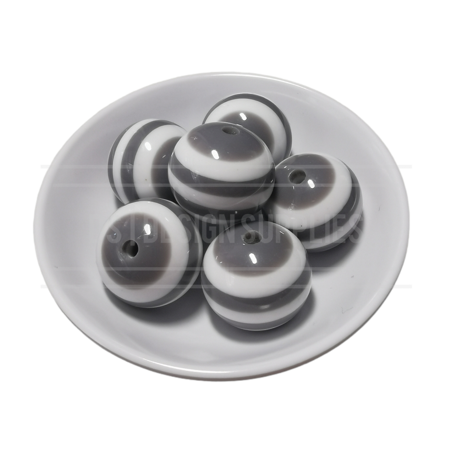 20mm Candy Stripe - Grey