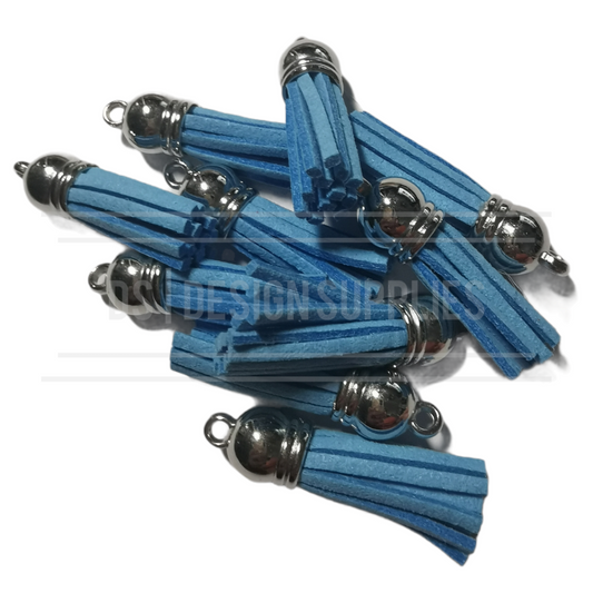 10 Pack Sky Blue Tassels