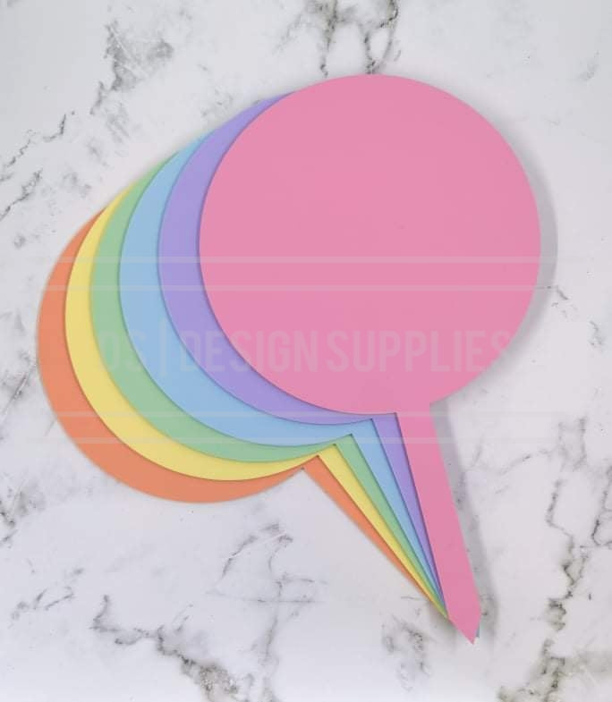 Acrylic - 6 Inch Hexagon Cake Topper - 7 colours