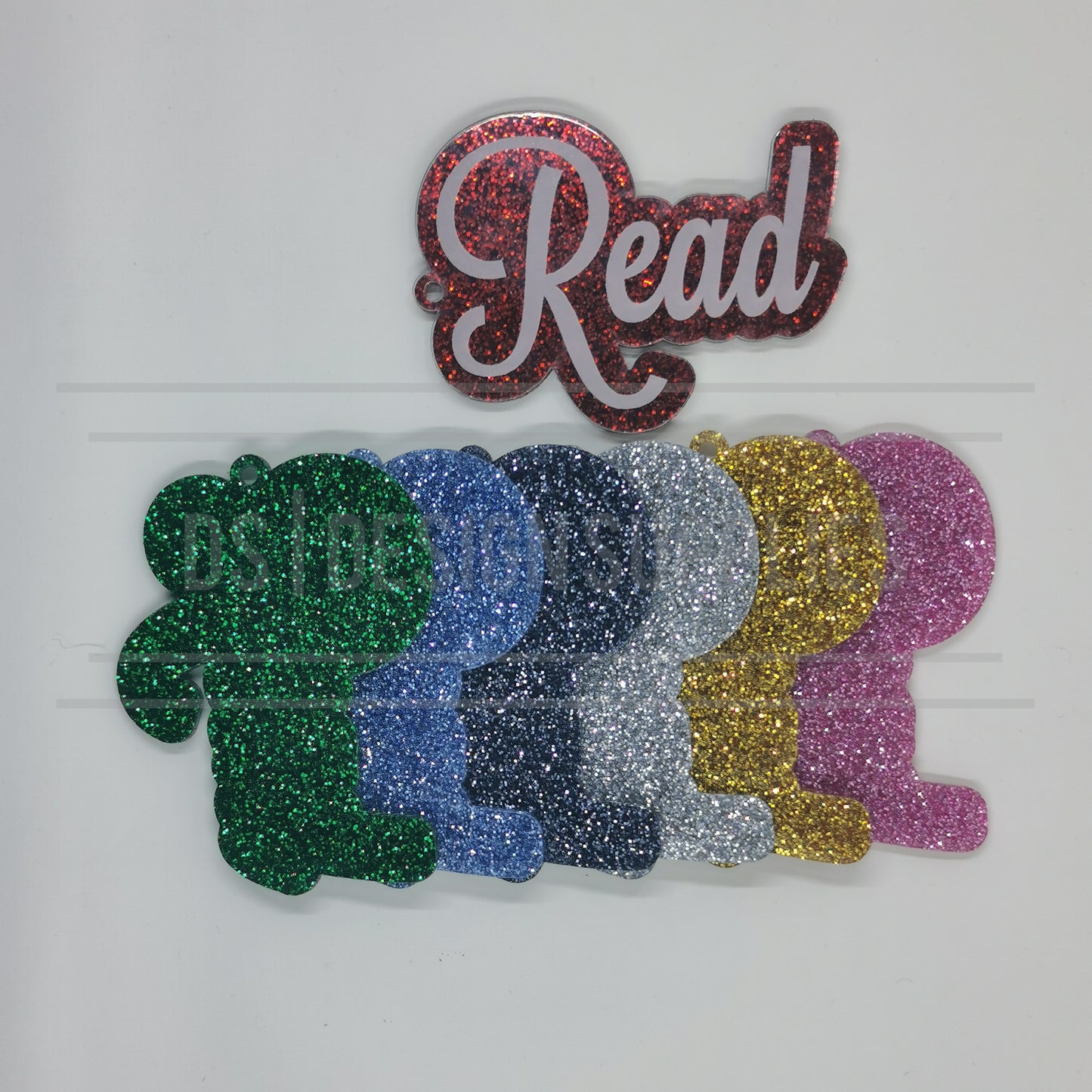 Acrylic - 3 Inch Read, Wear, Want, Need - Glitter