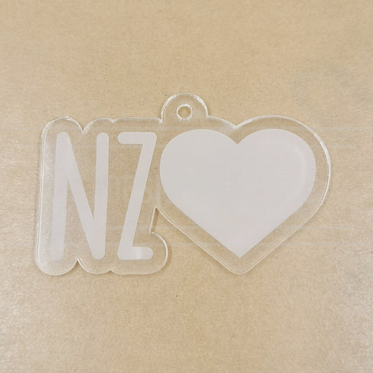 Acrylic - 3 Inch NZ and Heart