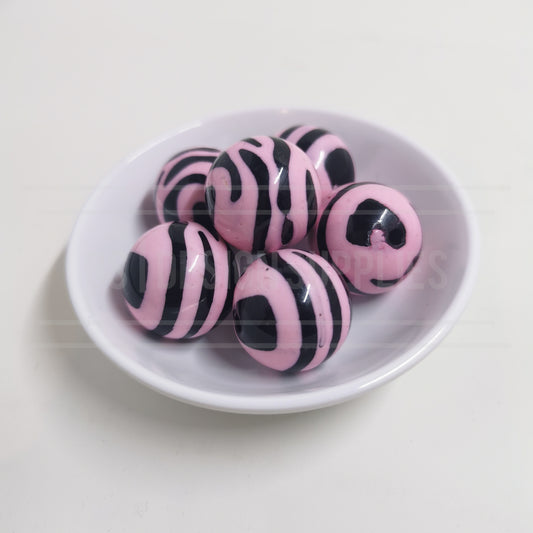 20mm Zebra Stripes - Pale Pink