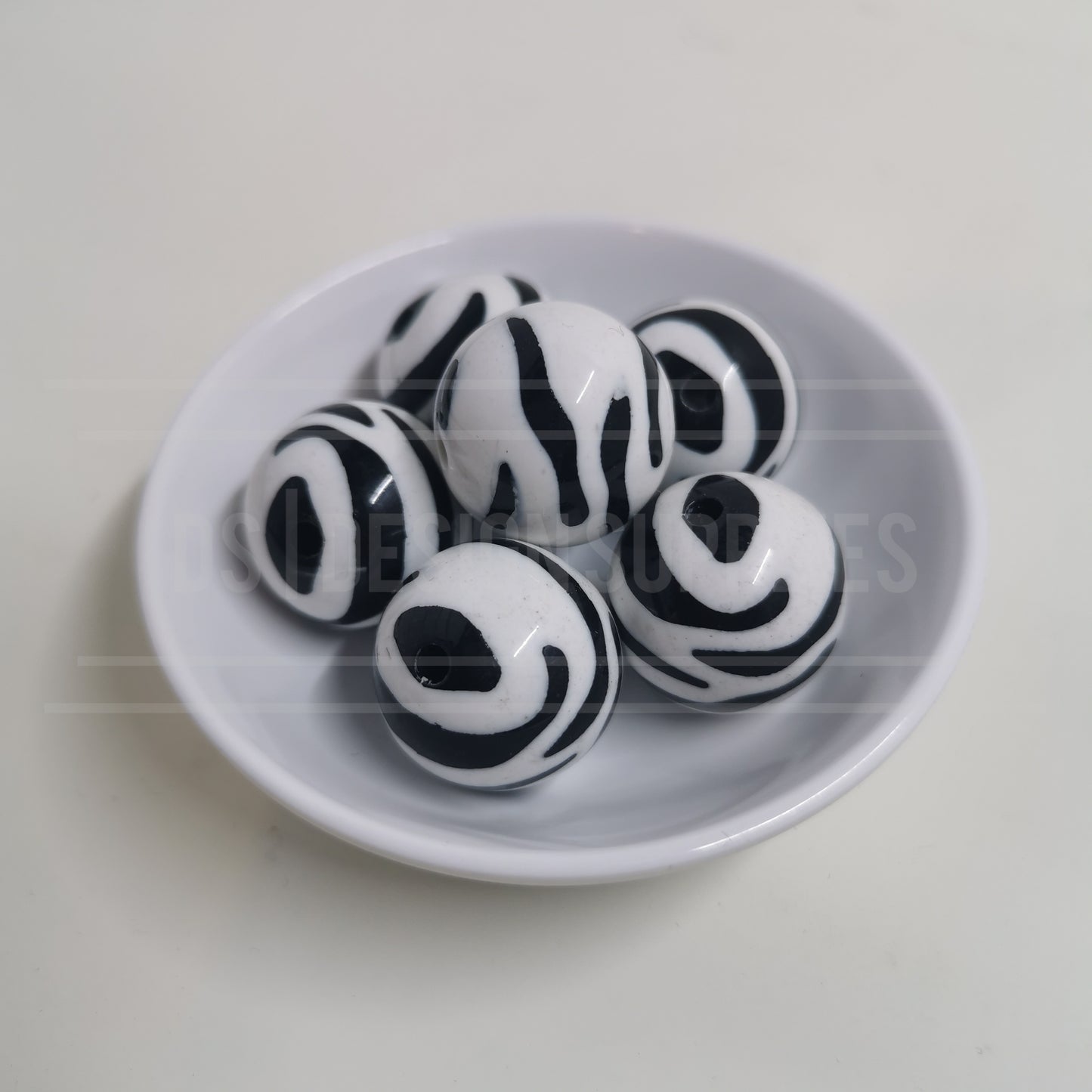 20mm Zebra Stripes - White