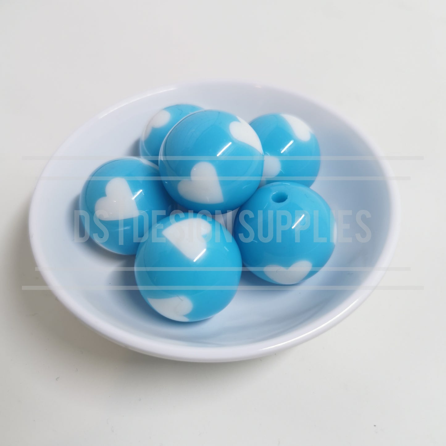 20mm Heart - Sky Blue