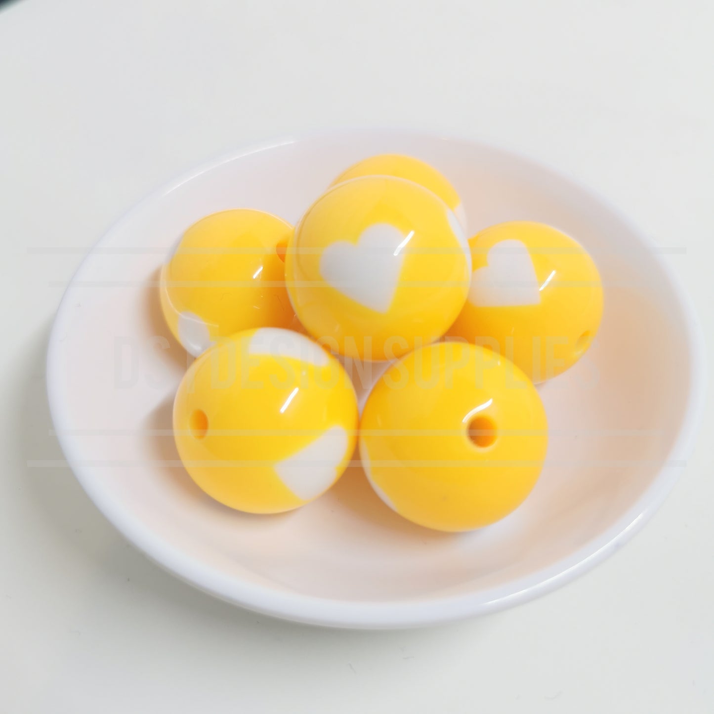 20mm Heart - Sun Yellow