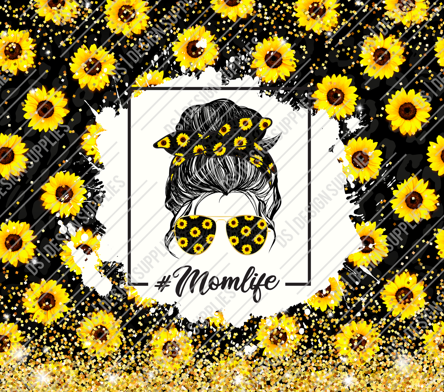 Tumbler Wrap - #momlife - Sunflower