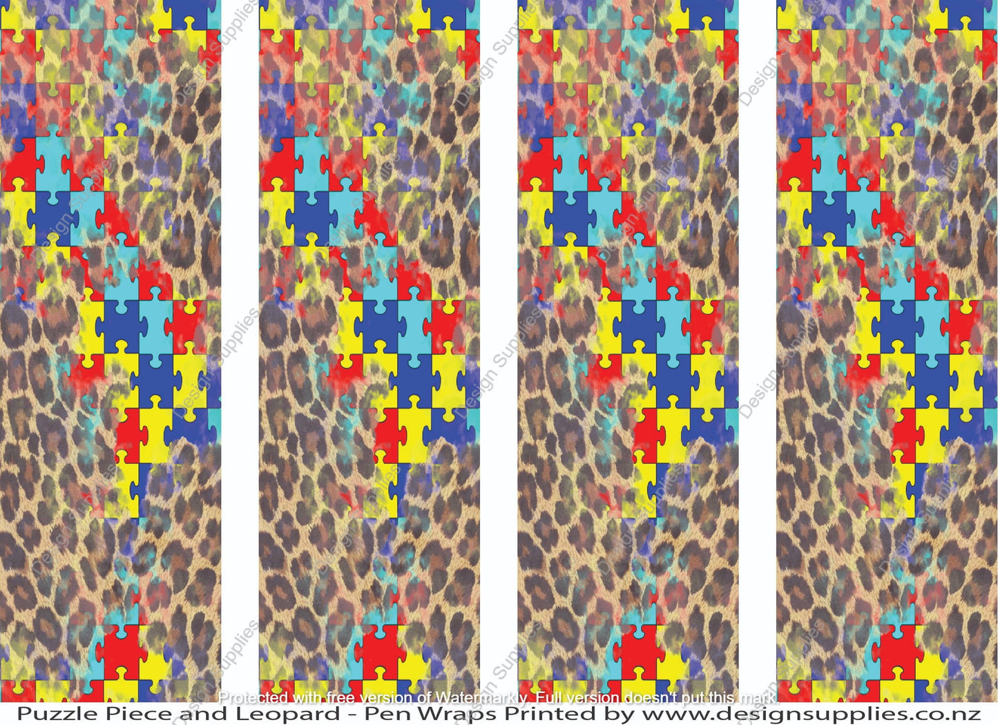 Puzzle Piece and Leopard - Pen Wraps