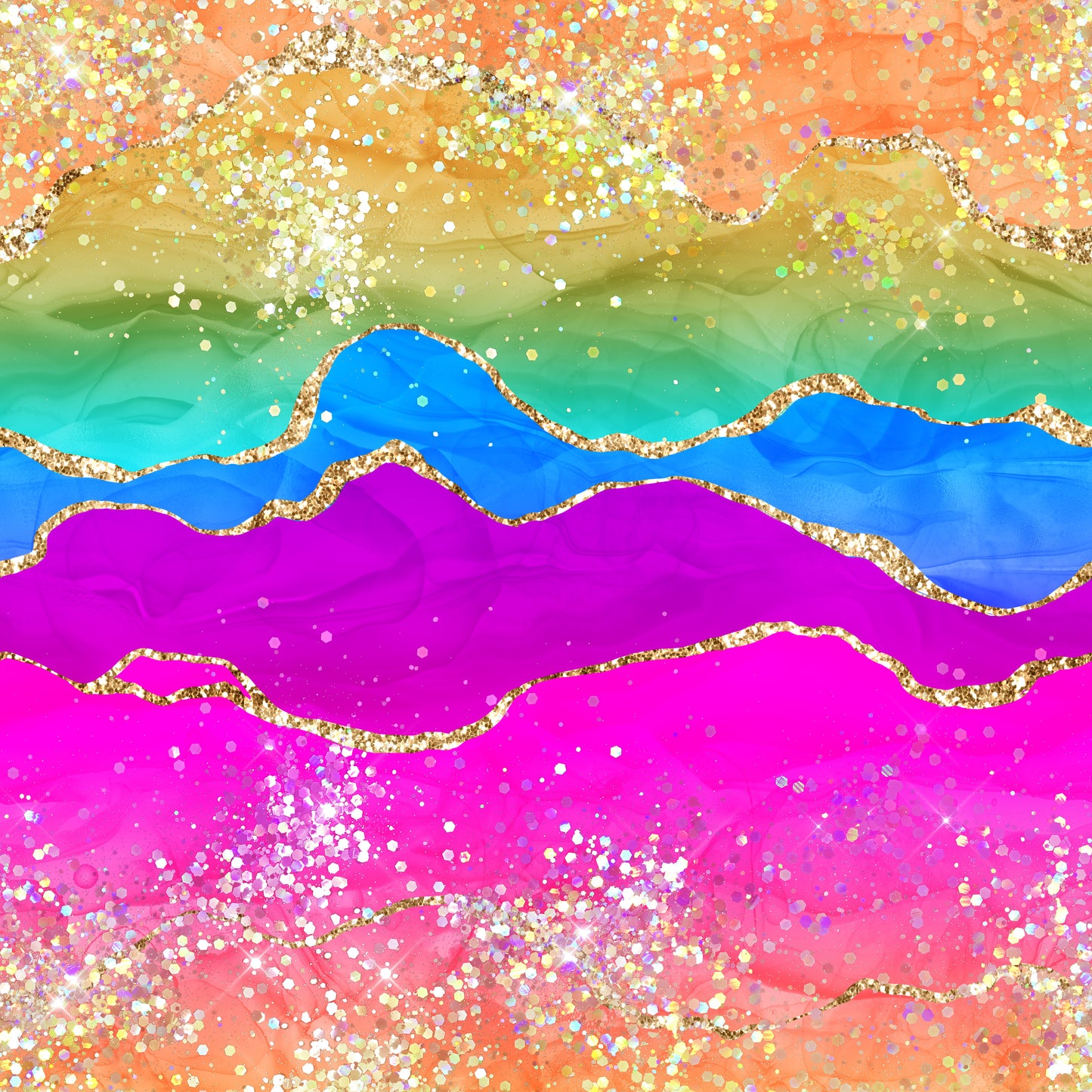 Rainbow Glitter Agate - 1