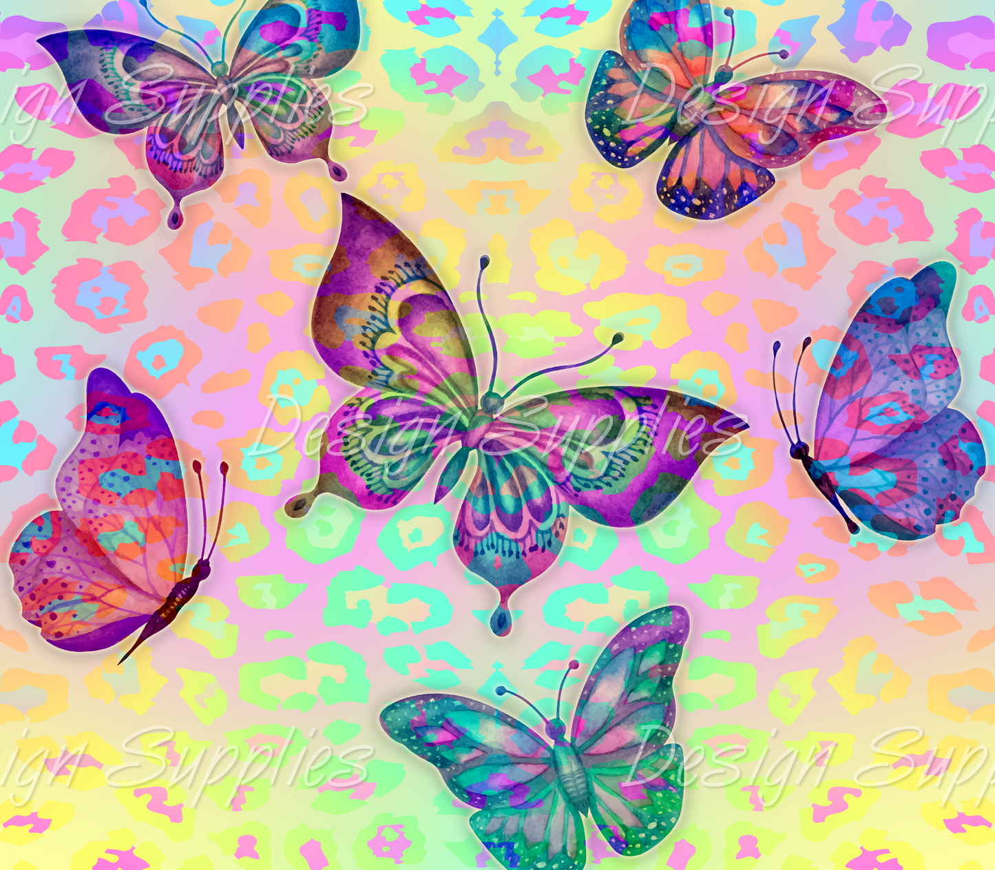 Tumbler Wrap - Butterfly Leopard