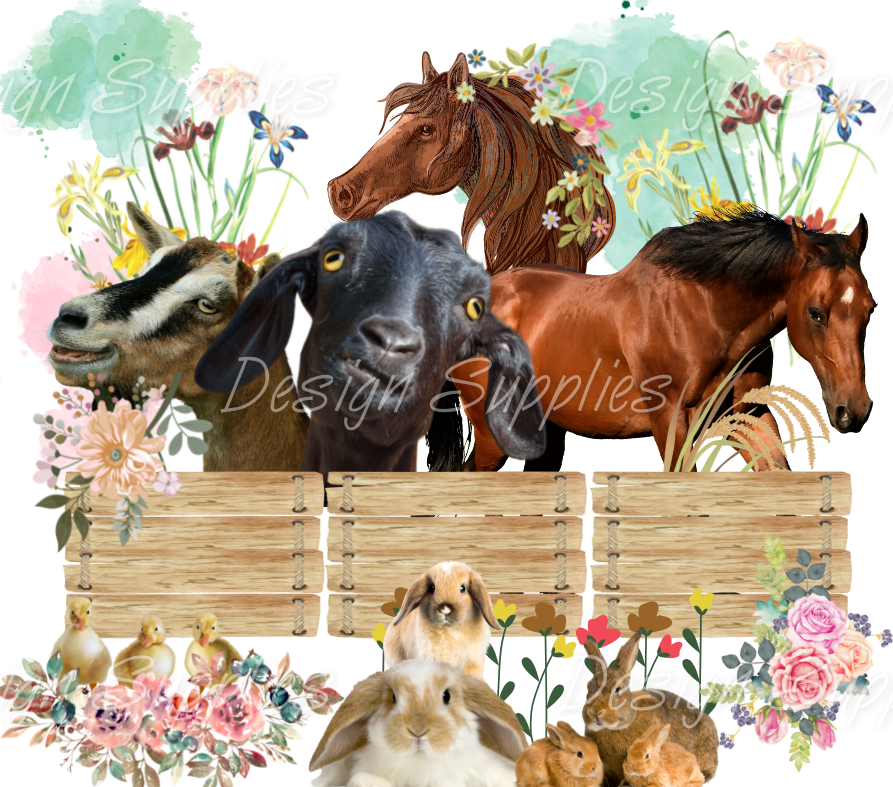 Tumbler Wrap - Farm Animals