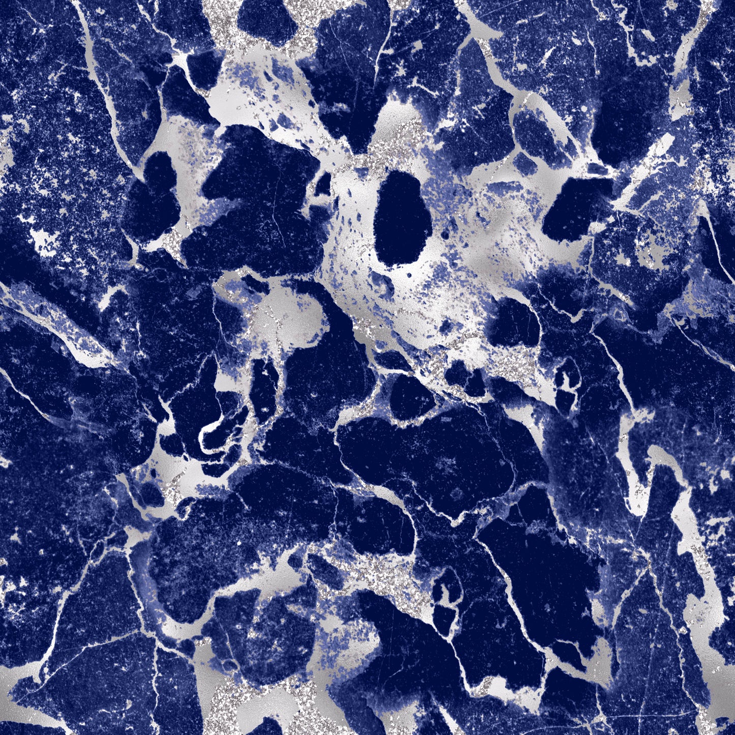 Patterned Vinyl - Blue and Silver Marble - 1