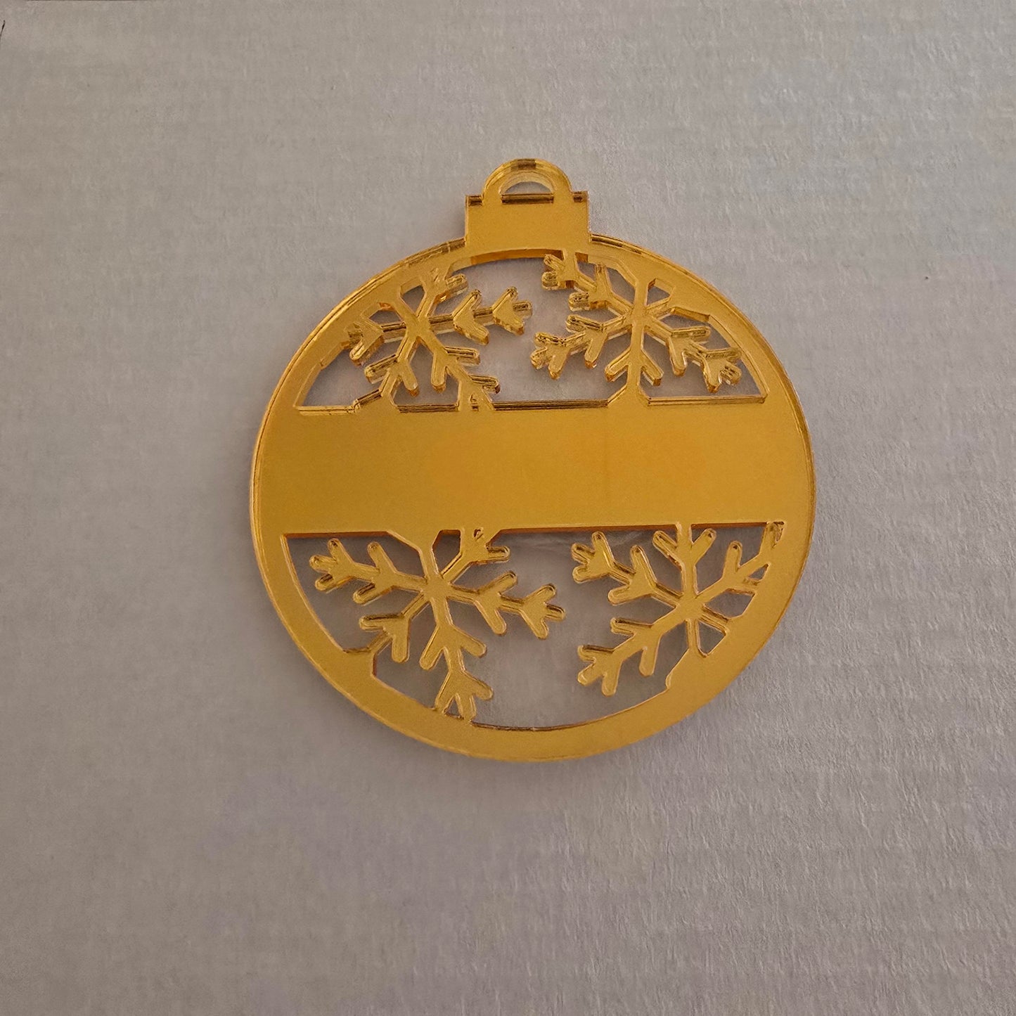 Acrylic - 4 Inch Snowflake Bauble - Name Plaque