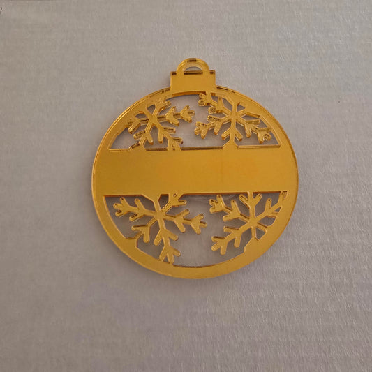Acrylic - 4 Inch Snowflake Bauble - Name Plaque