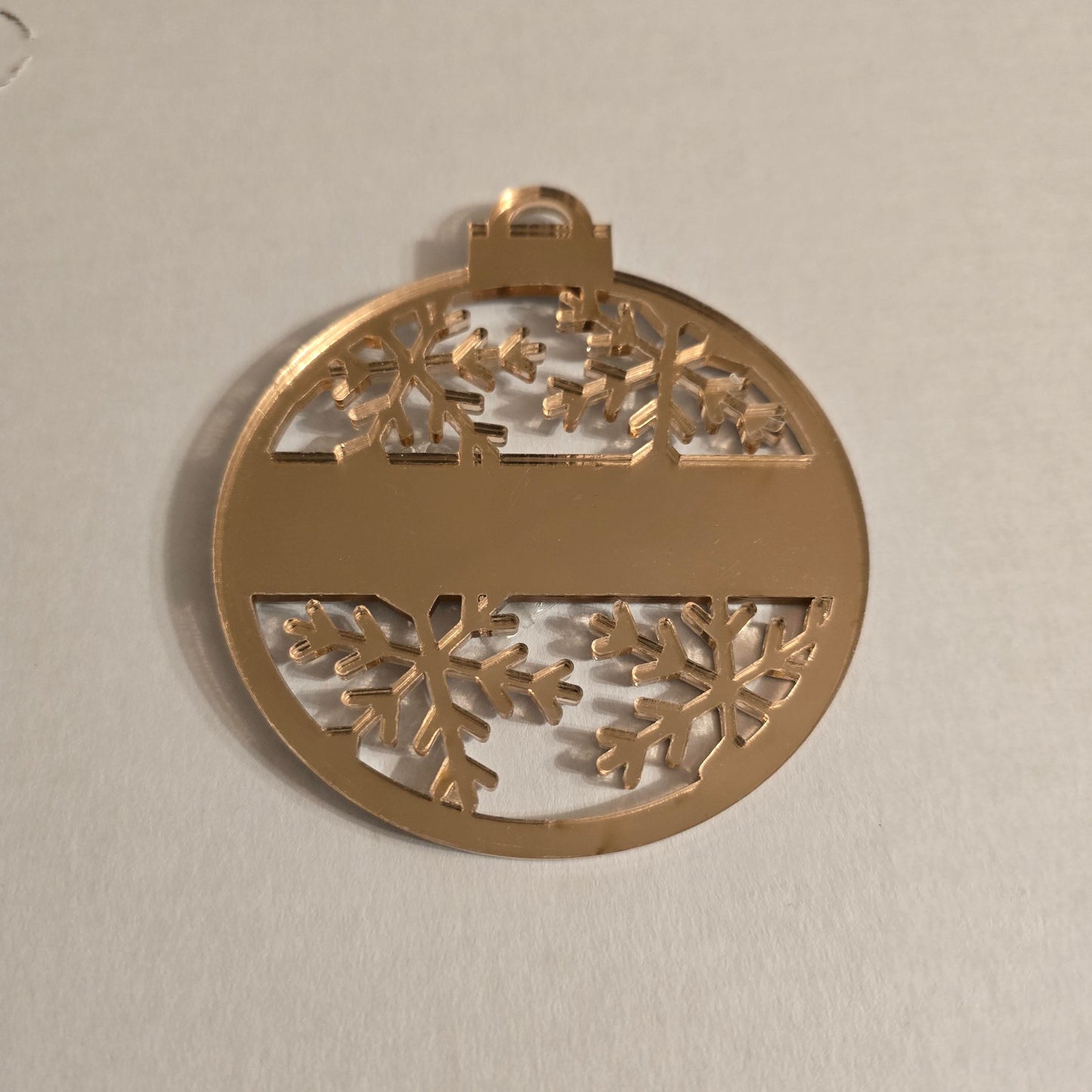 Acrylic - 4 Inch Snowflake Bauble - Name Plaque