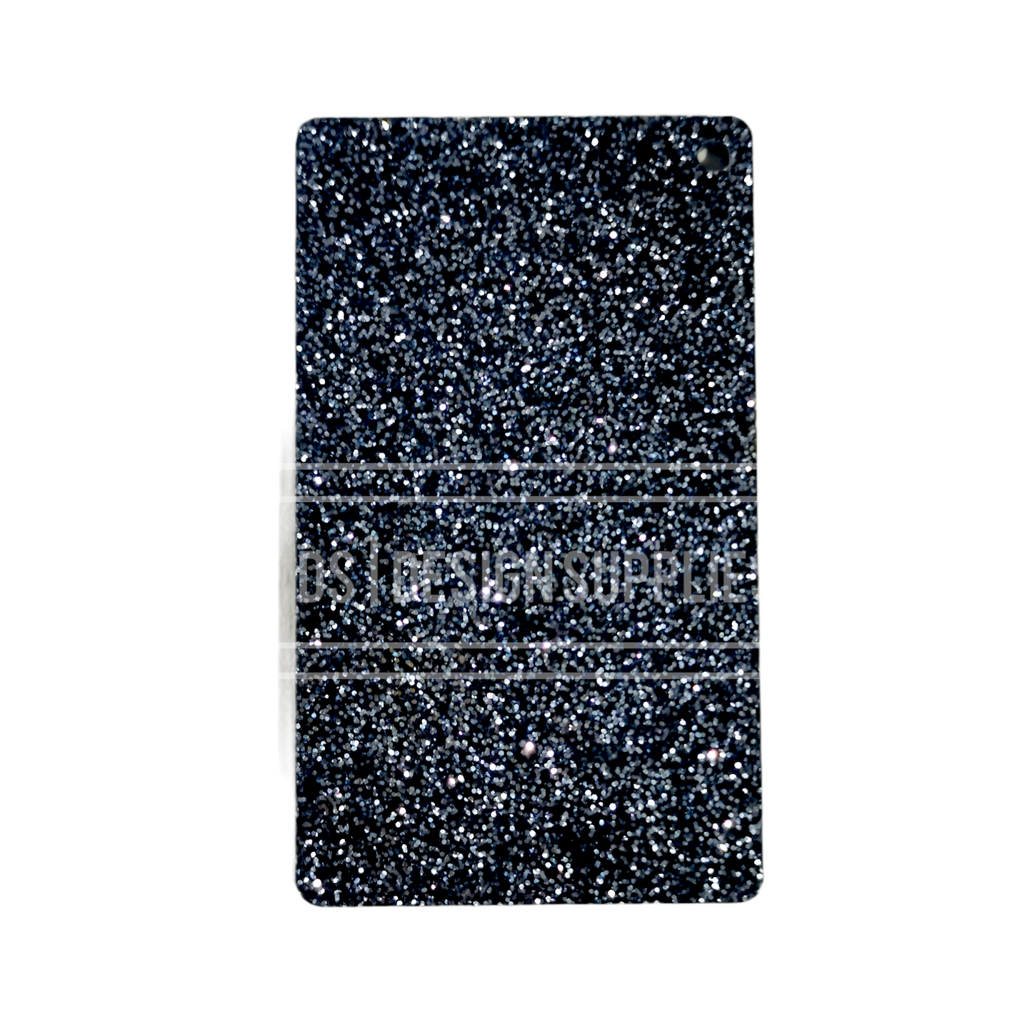 Acrylic - 3 inch - Rectangle Black Glitter