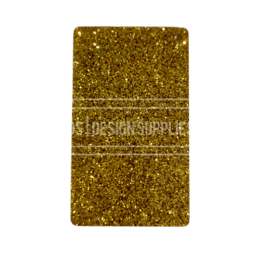 Acrylic - 3 Inch Rectangle Gold Glitter