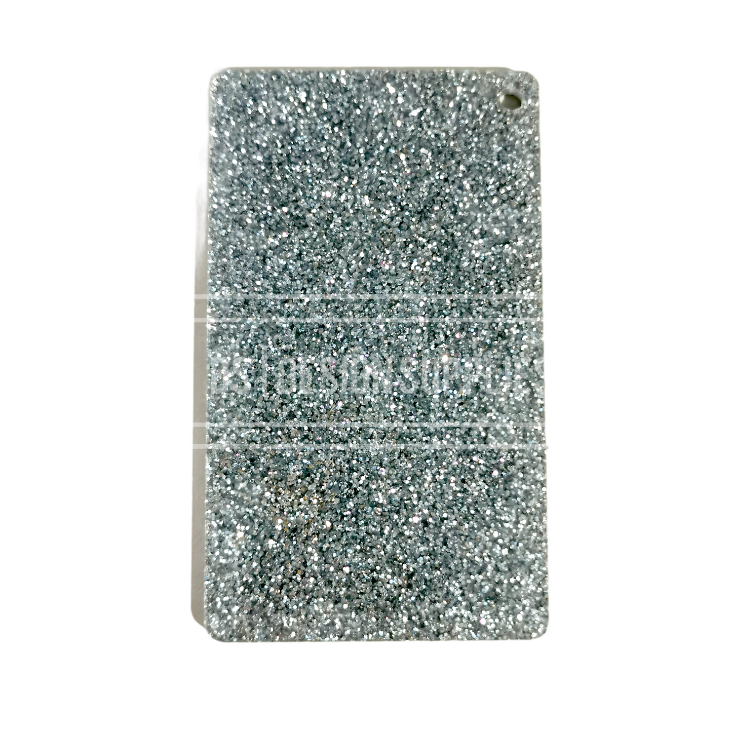 Acrylic - 3 Inch Rectangle Silver Glitter