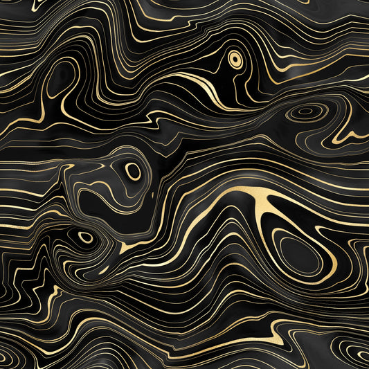 Patterned Vinyl - Black and Gold Strata - 1