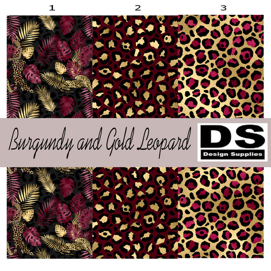 Burgundy and Gold Leopard