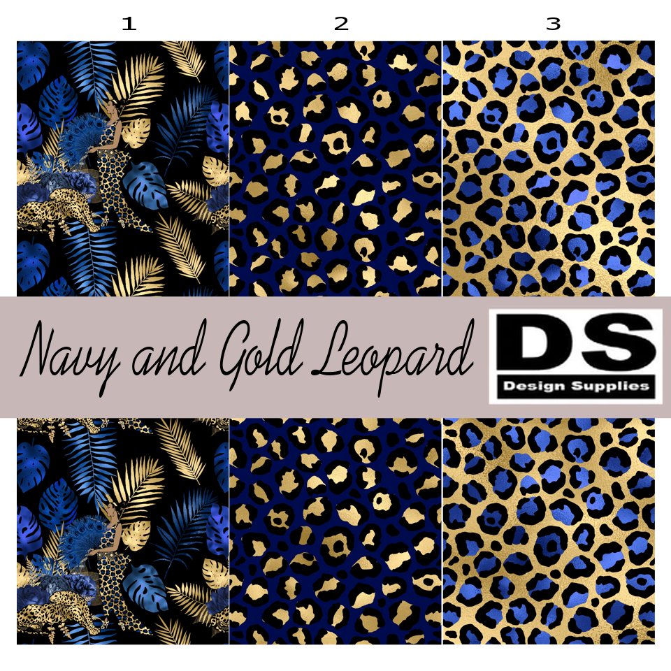 Navy and Gold Leopard