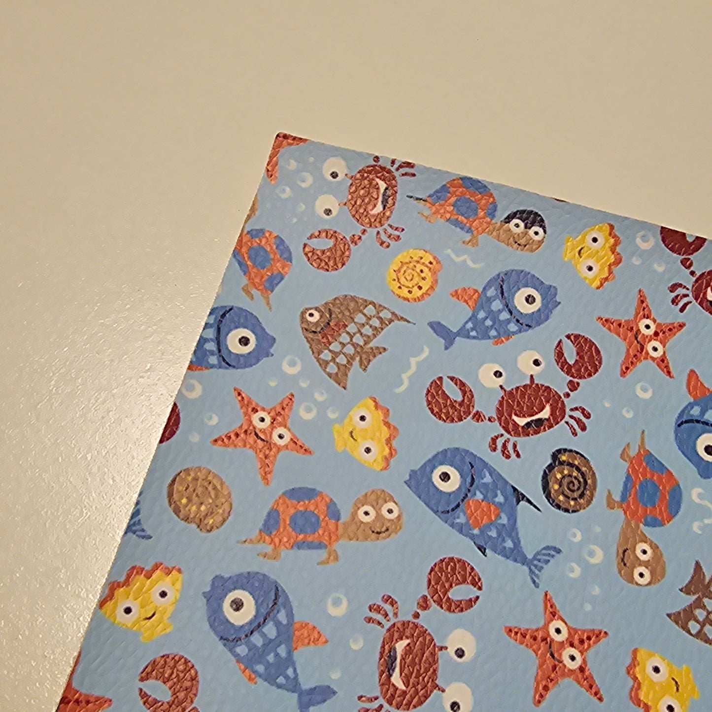 Printed Leatherette - Sea Life